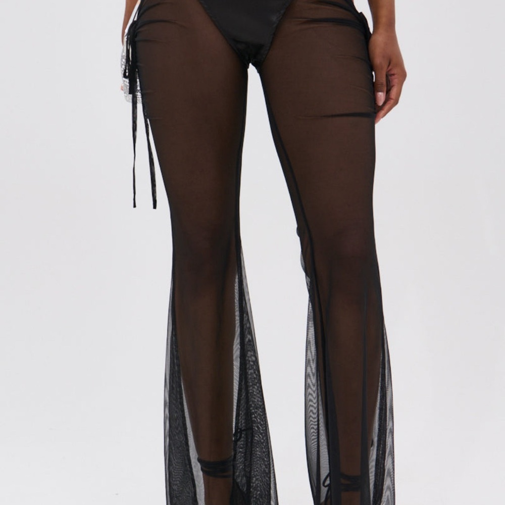AKIRA Black Sheer Wide Leg Pants